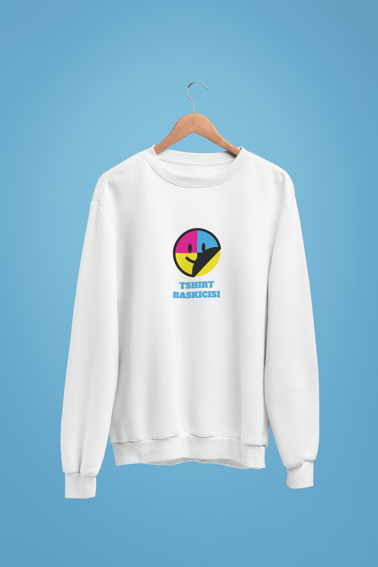Premium Kalite Sweatshirt Baskı- Sweatshirt Tasarla (Beyaz)